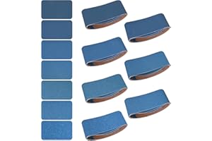 Aolabela 3x18 Inch Sanding Belts 21 Pcs 7 Grits Sizes (3 Each of 40/60/80/120/150/240/400 Grits) Heavy Duty Belt Sander Zirconia Belt Sander Paper for Wood, Metal, Stainless Steel, Cars, and Furniture