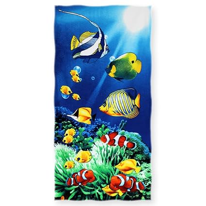 Surprise Pie Tropical Fish Beach Towels For Child Boys And Girls