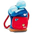 Barkbox 2 in 1 Interactive Plush Dog Toy - Rip and Reveal Toy for Dogs and Puppies - Stimulating Squeaky Pet Toys | Janspup Backpack (Large)