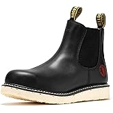 ROCKROOSTER Capitola - Anti-fatigue Comfortable Coolmax Lining Goodyear Welt Soft Toe Leather Work boots for men SAP101BK SAP102BR