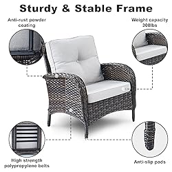 HUMMUH 8-Piece Outdoor Patio Furniture PE Wicker