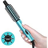 Farery Mini Thermal Brush, Curling Iron 3/4 Inch, Heated Round Brush for Volumizing and Small Curls, Travel Size Hot Brush for Short & Thin Hair, Dual Voltage, One Heat 392°F, Touch-ups, Blue