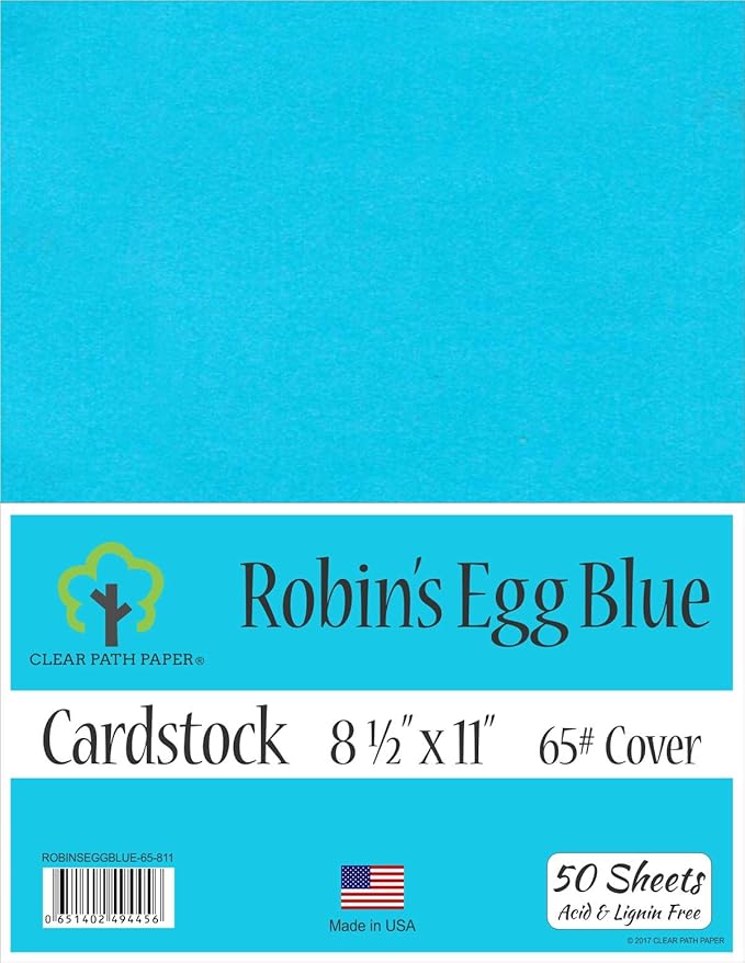 Robins Egg Blue Cardstock 8.5 x 11 inch 65Lb Cover 50 Sheets Review