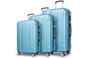 FOCHIER F 3 piece Hard Shell Luggage Sets Suitcase Set, PC+ABS Lightweight Hardside Travel Suitcase with Spinner Wheels & TSA Lock for Women Men (20/24/28 inch)