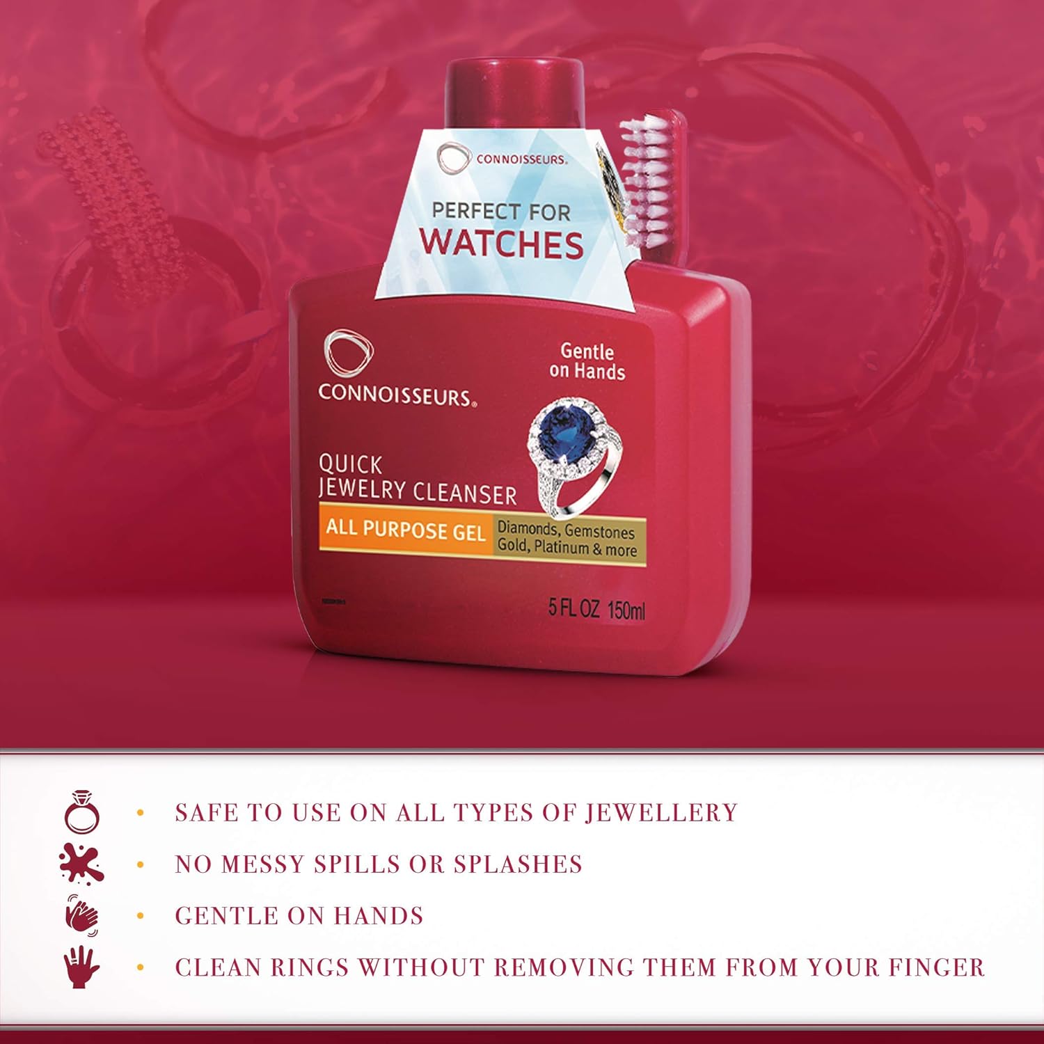 Connoisseurs Quick Jewelry Cleansing Gel, 5 Fl. Oz.: Home & Kitchen