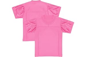 QTWW INC Youth Blank Football Jersey,Kid's Mesh Plain Football Shirt 90s Hip Hop Retro Dry-Fit Soccer Sports Tee for Party