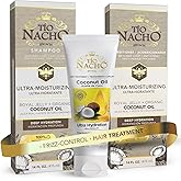 Tio Nacho Ultra-Moisturizing Shampoo, Conditioner and Treatment Set with Royal Jelly and Coconut Oil – Hydrating Hair Care for Dry Hair, Frizz Control & Anti Hair Loss (3pc Bundle)