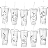 Singhoow 10 Pcs Christian Gift Bulk Christian Tumbler Plastic Bible Verse Scripture Cups Bulk 24oz Religious Church Coffee Cup for Sunday School Valentines Party Gift (Transparent Colors)