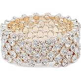 Guangstar Spiral 5 Layer and 3 Layer Wrap Stack Stretch Bracelet for Women