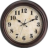 TOPZEA Retro Wall Clock, 12 Inch Silent Non-Ticking Classic Clocks Decorative Quartz Battery Operated Vintage Wall Clock for 