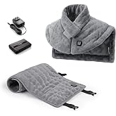 Cordless Heating Pad for Neck and Shoulders Back, 10000mAh Battery,2 Packs | Electric Weighted Heating Pad,Portable Heating Pad for Back pain relief, 3 Heat Settings, Birthday Gifts for Women Men