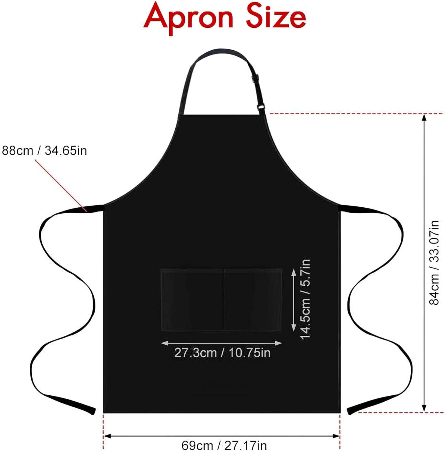 Puroma Adjustable Bib Apron Waterdrop Resistant with 2 Pockets, Unisex Cooking Kitchen Aprons for Chef Couple BBQ Painting (Black, 2): Home & Kitchen