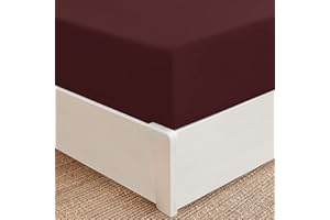 Mellanni Extra Deep Pocket Full Fitted Sheet - Iconic Collection Bedding Sheets with up to 21 inch Deep Pocket - Soft & Cooling - Fade & Stain Resistant - 1 PC (Full, Brick Red)