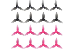 HOPLEX RC Propeller 2023 2 Inch 3-Blade Propeller 3 Holes Props for Gemfan Hurricane for 1105-1108 Brushless Motor RC Drone FPV Racing Toothpick 8CW 8CCW(Gray, Pink)