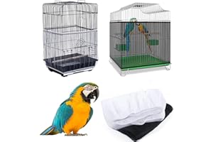 2 Pcs Bird Seed Catcher Cover,11.8Inch Hight Nylon Mesh Net Cover,Light and Soft Airy,Reusable Birdcage Cover Skirt Sheer Gua