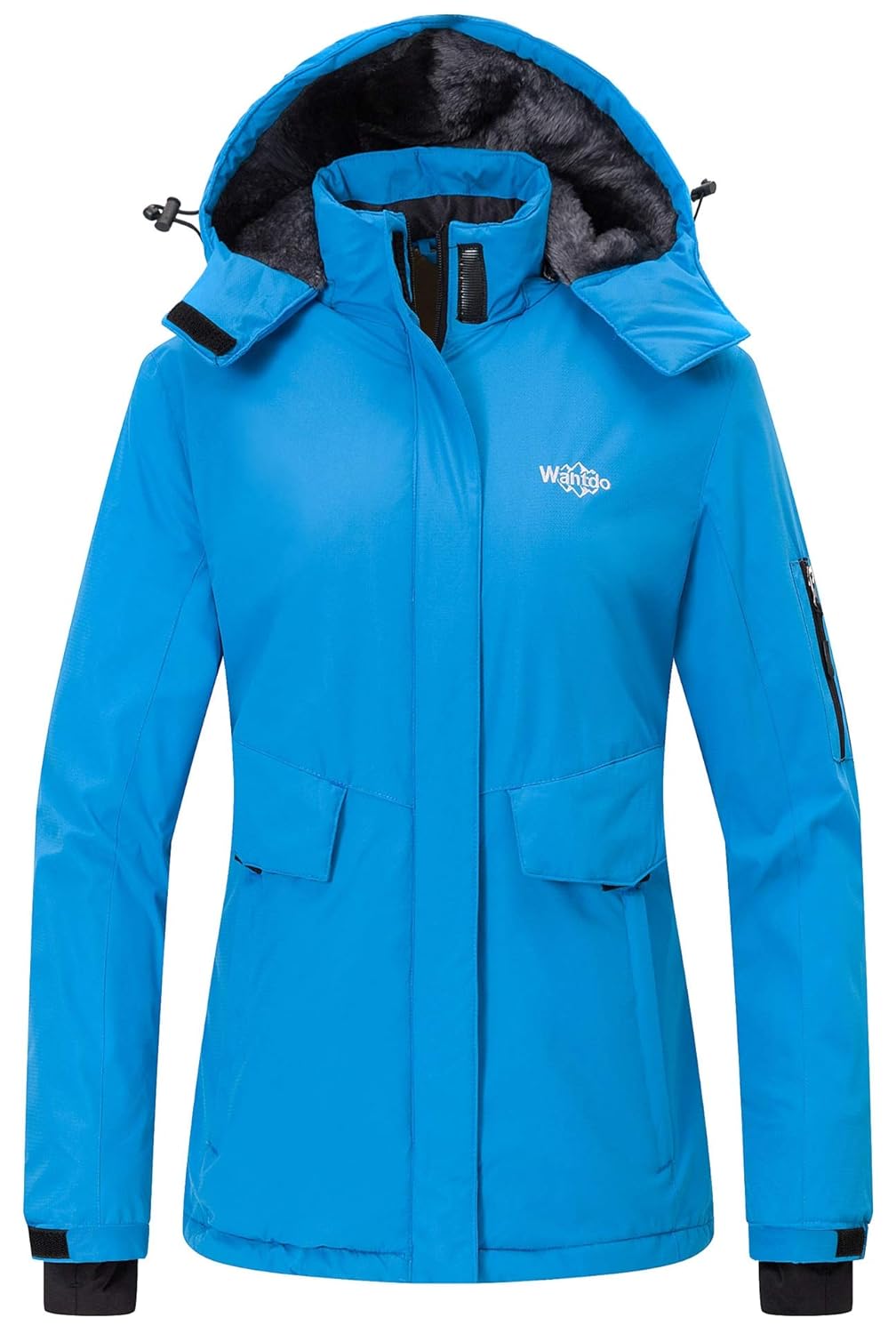 Wantdo Women's Mountain Ski Fleece Jacket Waterproof Parka Winter Raincoat