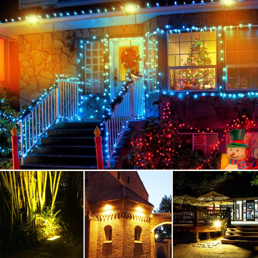 Floodoor 60W LED Flood Light 6000LM 3000K Warm White Floodlight IP66 Waterproof Outdoor Landscape Lights for Lighting of Yard, Garden, Piazza[2 Pack] - - 