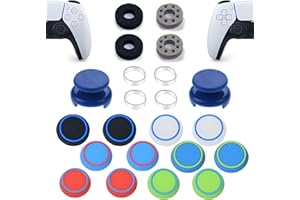 ZHI-NYLLDJS FPS Thumb Grips for PS5,for PS4 Thumb Grip Caps,Controller Assist/Precision Rings for PS5/4,Case,(FPS Thumb Grips,Stick Caps,Precision Rings) Dark Blue Set