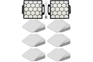 Laukowind for Shark ZU62 ZU60 Navigator Zero-M Self-Cleaning Brushroll Pet Pro Upright Vacuum Replacement Filter Compare ZU62C NV150 NV151 NV251 NV255 Part 1238FT60 1239FT60,2 Filter 6 Foam 6 Felt Kit