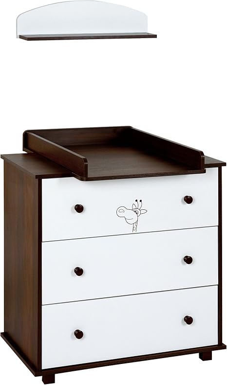 walnut changing table dresser