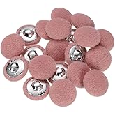 HARFINGTON 20pcs Fabric Cloth Covered Buttons 0.8" Round Plush Sweaters Button with Aluminum Shank Sewing Button for Woolen Coat Jacket Shirt DIY, Pink