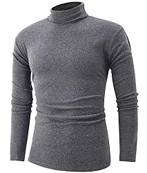 jonivey Mens Basic Turtleneck Long Sleeve