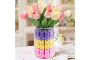 ORIENTAL CHERRY Easter Decorations - Easter Peeps Bunnies Vase Filler Set, Spring Decor Home Indoor Decoration Centerpieces for Tables