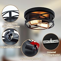 Jasopaco 2-Light Flush Mount Ceiling Light Fixtures