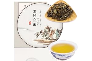 XIXICHA Aged White Tea Cake 2016 Year Old White Tea Cake China Fujian Fuding White Tea 老树白茶 福鼎白茶 白茶饼 300g/10.58oz