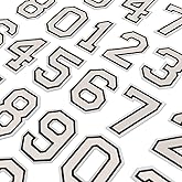 AXEN 20pcs Iron on Number Patches, Fully Embroidered Varsity Numbers Patches for Clothing Hoodies Jacket Backpacks Hat, White 3.1"