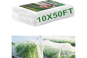 FOTMISHU Garden Netting 10x50FT Ultra Fine Mesh Netting Bird Barrier Protection Vegetable Fruit Tree Bushes Plant Cover for Raised Bed