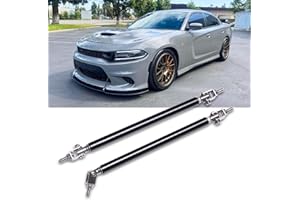 DREAMIZER 2× Universal Front Bumper Lip Support Splitter Rods adjustable 10"-13" Strut Tie Bar Support Car Body Kit - Black
