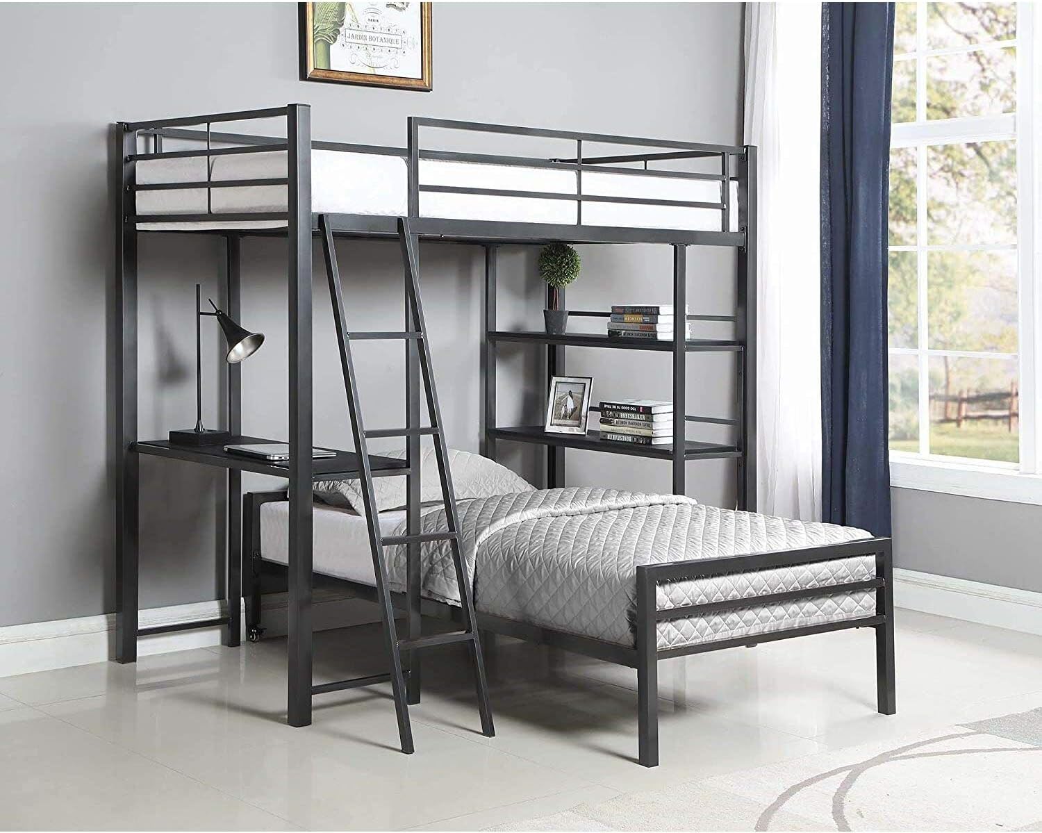 coaster loft bed with desk