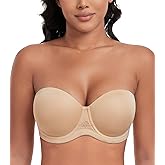 DotVol Women's Multiway Strapless Bra Full Figure Underwire Contour Beauty Back Plus Size Bra