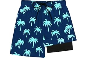 Olreco Youth Boys Swim Trunks with Compression Liner Boys Bathing Suit for Kids Swimsuits Teen Quick Dry Kids Board Shorts