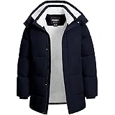 CTFASHION Boys Winter Puffer Jacket Waterproof Hooded Parka Coat with Faux Fur Lining Warm Insulated Outdoor Jacket for Kids