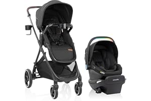 Evenflo Shyft Intuiti+ Travel System featuring Revolve180 LiteMax NXT Rotating Infant Car Seat with SensorySoothe & SensorSaf