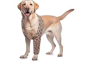 ROZKITCH Dog Surgery Recovery Sleeve Front Right Left Leg, Pet Prevent Licking Wound Elbow Brace Protector, Dog Recovery Suit Cone Collar Alternative for Sprain ACL CCL Arthritis Joint Care Brown L