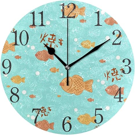 Amazon Co Jp 掛け時計 置き時計 壁掛け時計 時計 壁掛け たい焼き 和風 連続秒針 リビング おしゃれ 北欧 部屋装飾 部屋飾り プレゼント ギフト 贈り物 ホーム キッチン