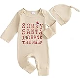 CREAIRY Newborn Baby Girl Boy Christmas Coming Home Outfit Gingerbread Knitted Long Sleeve Romper Jumpsuit +Hat Fall Clothes