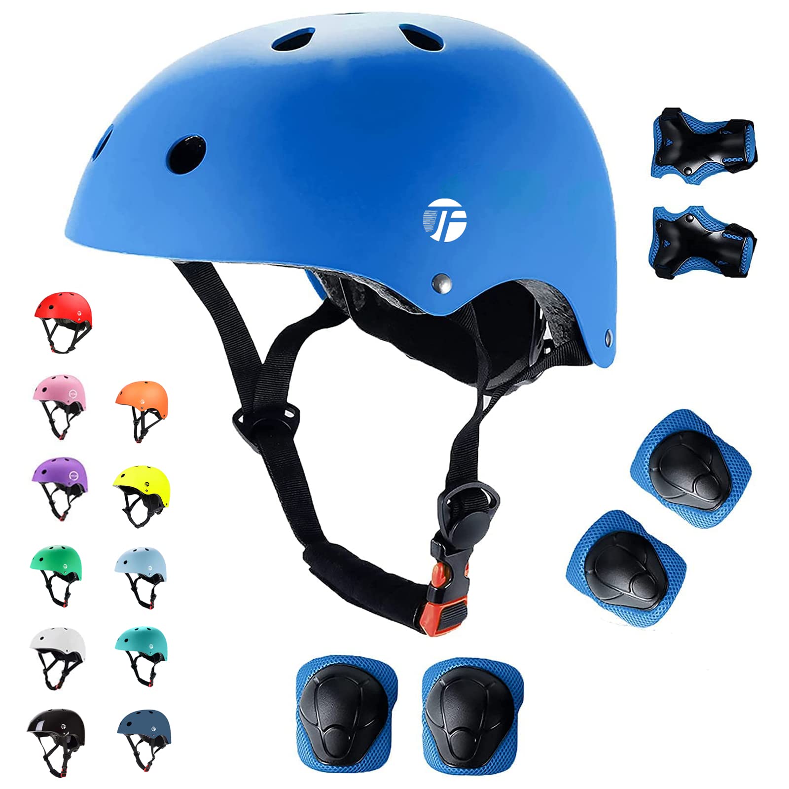 Photo 1 of Adjustable Kids Toddler Helmet with Knee Pads,Elbow Pads & Wrist Guards,Bike Helmet for Ages 3-5,5-8,8-14,Boys & Girls Helmets and Pads Set for Skateboard,Skating,Biking,Cycling