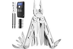 ROCKTOL Multitool, 29-in-1 Multitool Pliers with Replaceable Wire Cutters and Saw, Heavy-duty Stainless Steel Multi-tool Set and Nylon Sheath for Camping Survival multi tool for Man