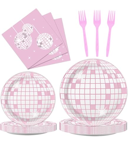 Xo Fetti Disco Ball Paper Plates – 25-Pack, 9-Inch, Iridescent Metallic Finish – Perfect For Bachelorette, Birthday, Or 70s Groovy Parties