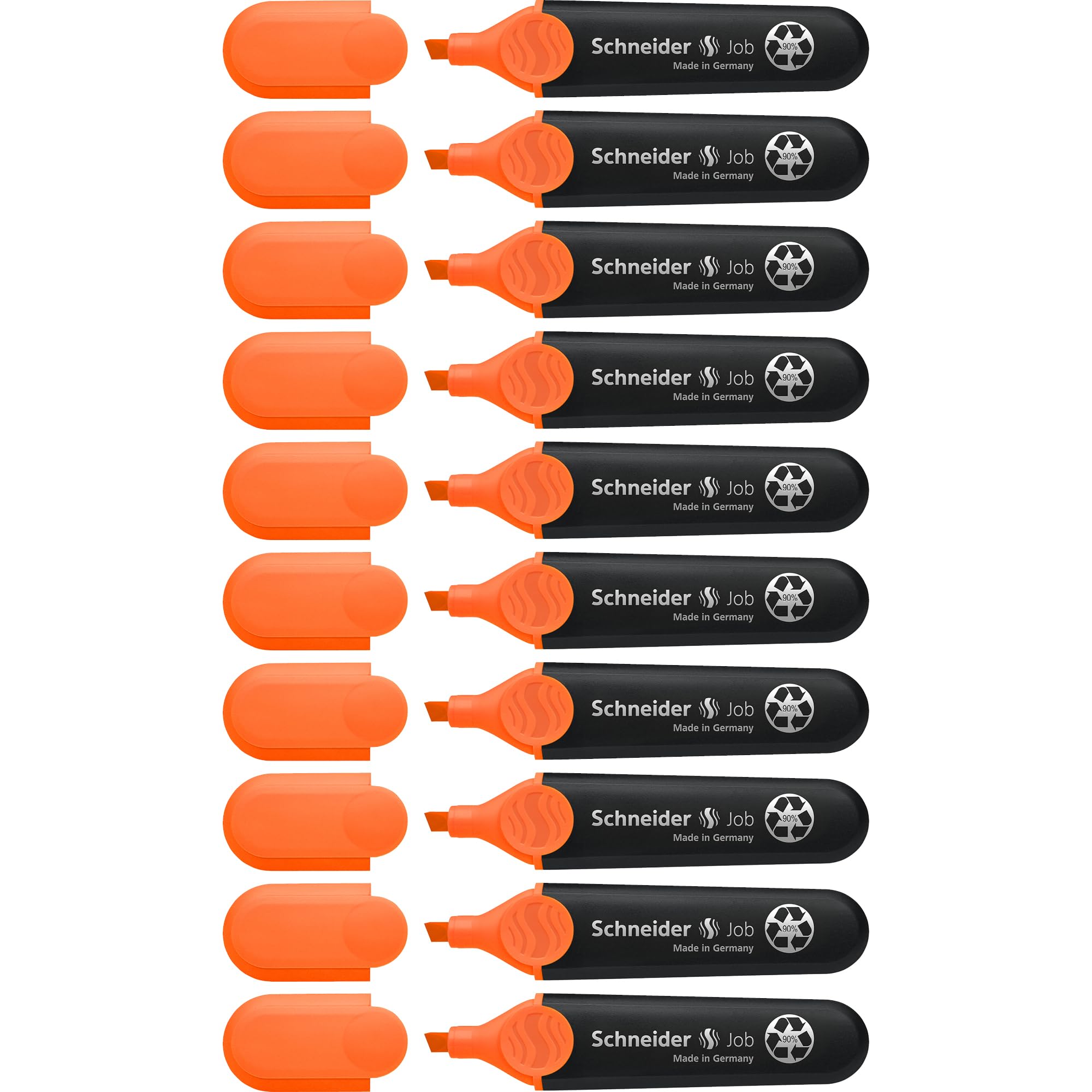 Schneider Job 150 Highlighter Refillable Non-Fading with Clip Pack of 10 Orange