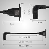 CERRXIAN Panel Mount C14 to 90 Degree C13 PDU Power Cable 0.3M 10A 250V view 6