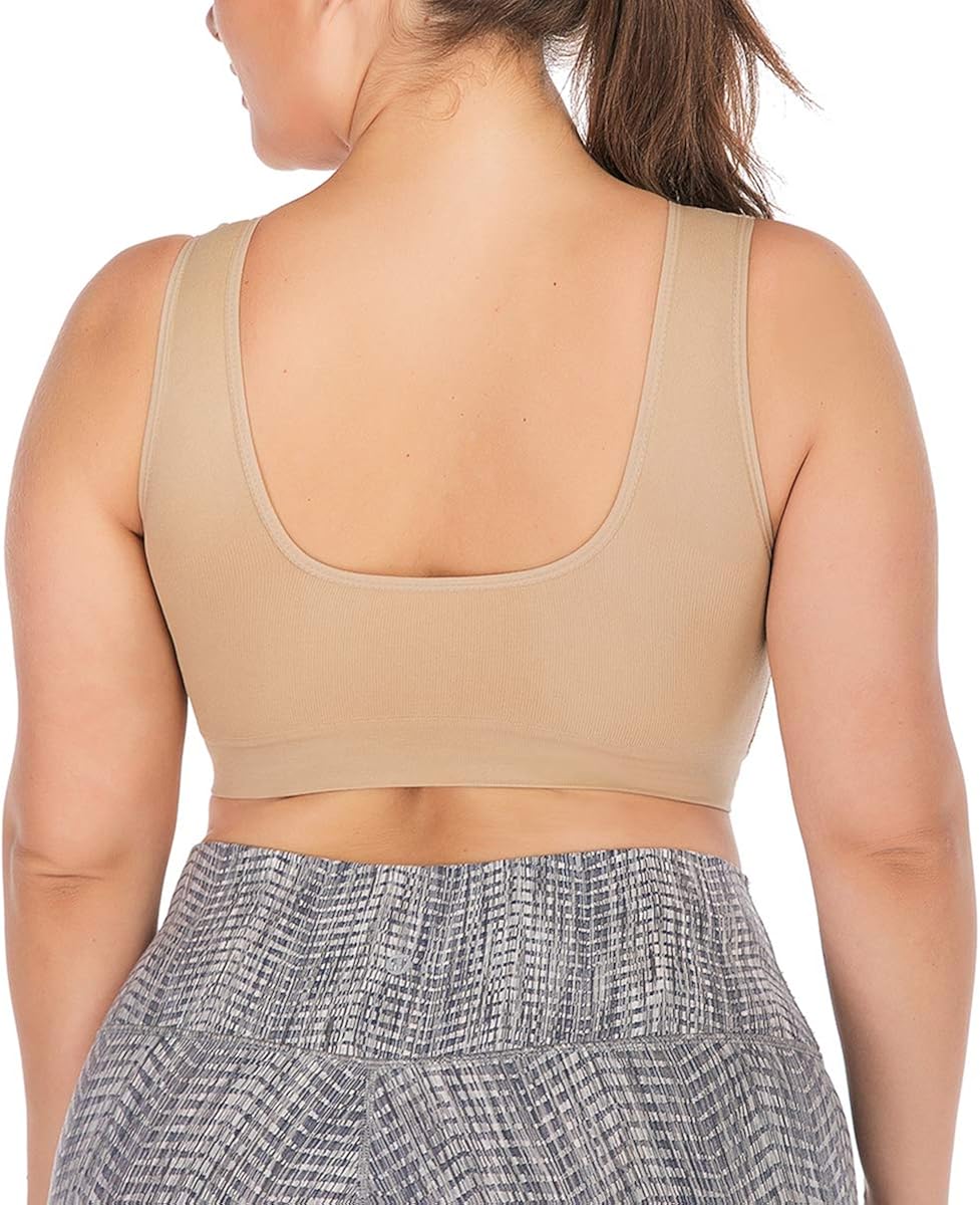 OMG_Shop Women's Sports Bras Full-Coverage Seamless Bra Yoga Gym Workout Fitness Bralette Plus Size at  Women’s Clothing store