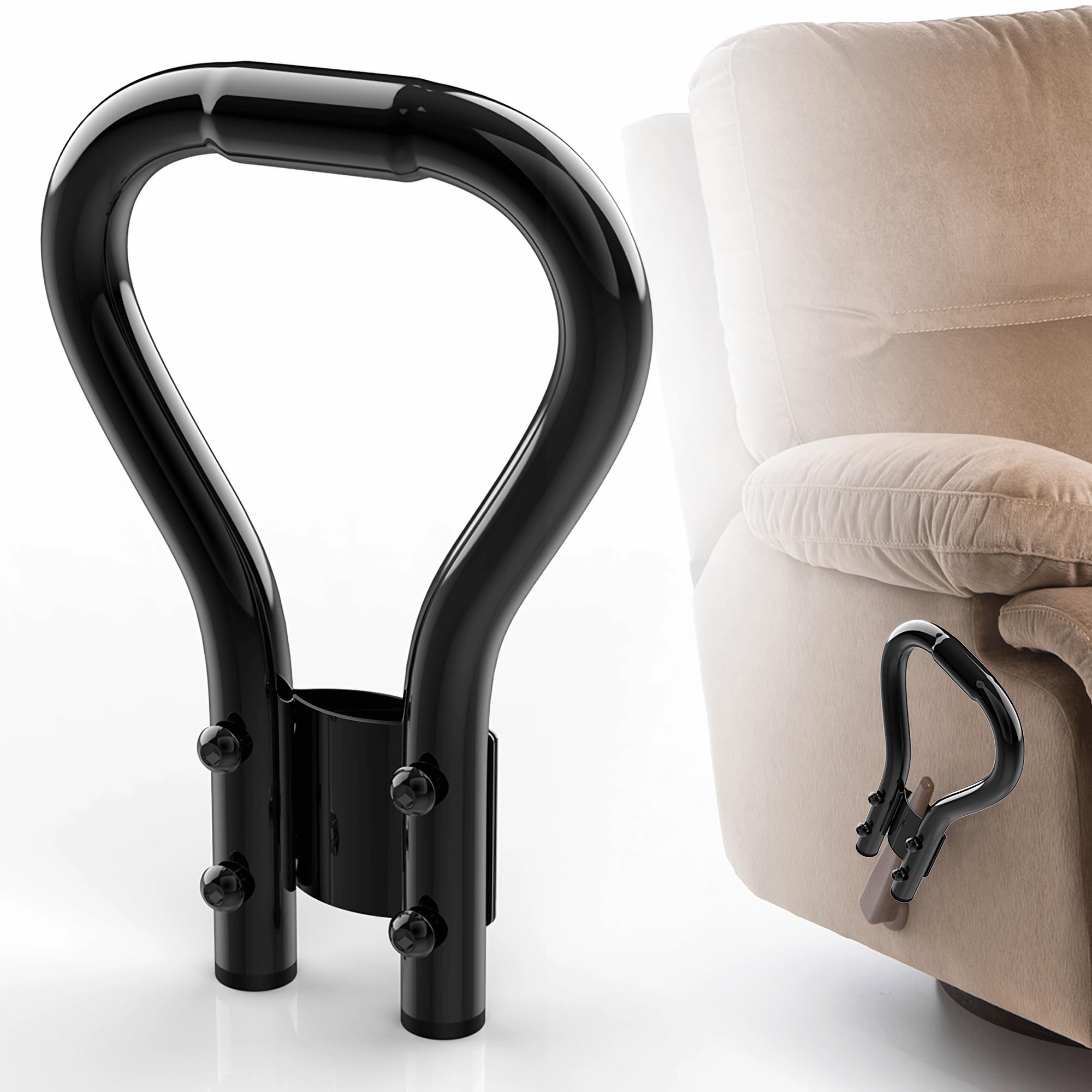 Photo 1 of YUEYIN Modern Black Metal Recliner Handle Extender, Oversized Lever Extender for Elderly & Infirm, Ergonomic Design with 8 Tilt Angle
