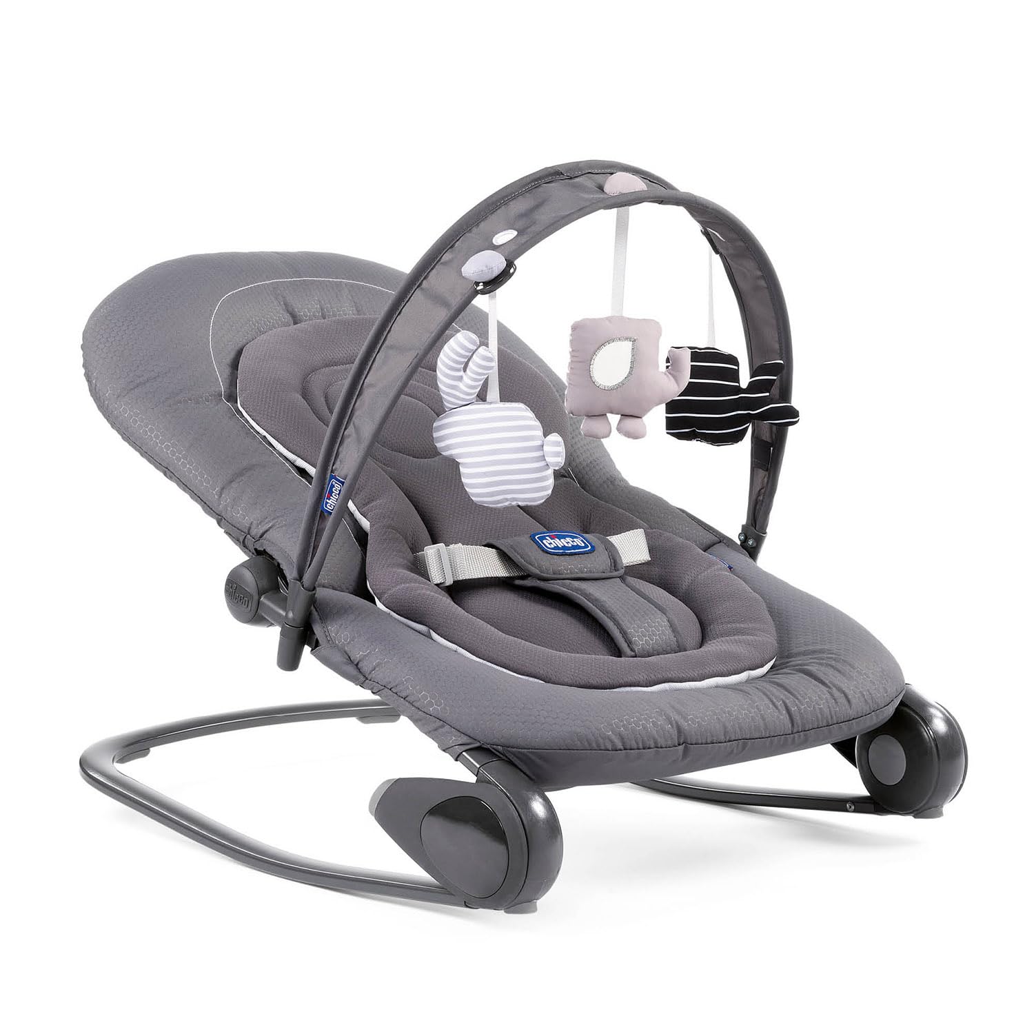 Chicco Hooplà Hammock for Babies from 0 Months to 18 kg, Swing and Chair for Babies and Children with Play Arch, Adjustable Backrest and Reducing Cushion, Compact - Grey (Moon Grey)