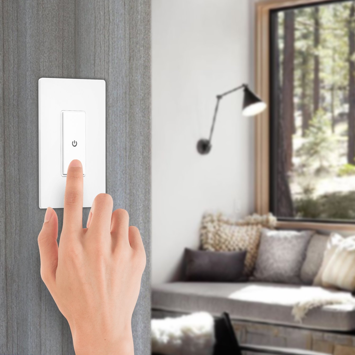Ankuoo REC Wi-Fi Light Switch with Push Notification, Works with Alexa, New Firmware with AP Mode, NOT Plug & Play, Limited DIY Required, White