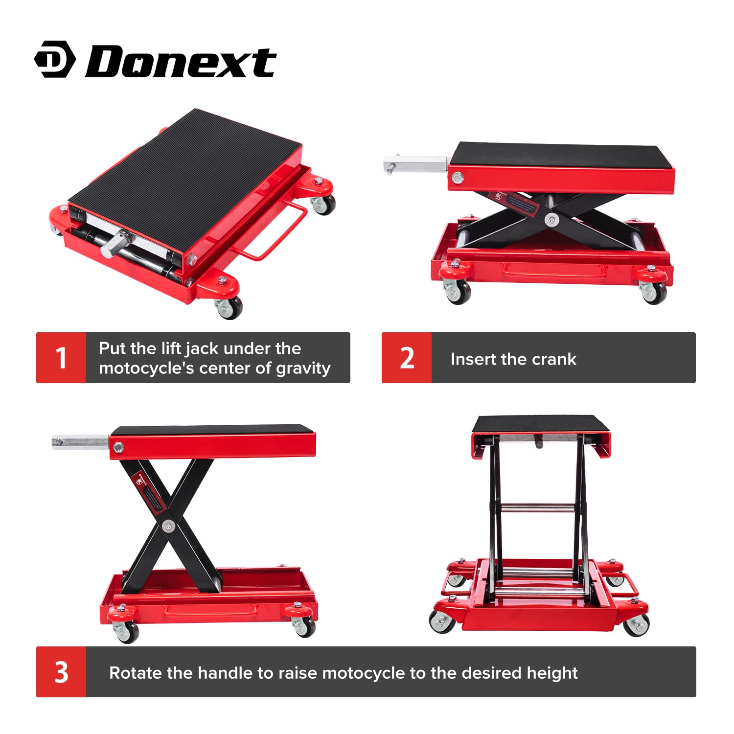 Motorcycle Scissor Lift Jacks 1100lbs Load Capacity Wide Deck Transmission Jacks For Repairing Motorcycle Dirt Bikes ATVS UTVS ,Hoist Stands For Home Garage In | Whizz Stands - Foto 3